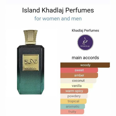 100ML Khadlaj Island Vanilla Eau De Parfum Spray Oriental Tune Long Lasting Men Perfume Dubai Arabia Parfums