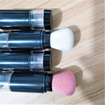 2 in 1 Foundation Brush Makeup Brush Empty Travel Blush with Refillable Loose Powder Bottle Jar Makeup Beauty Tools