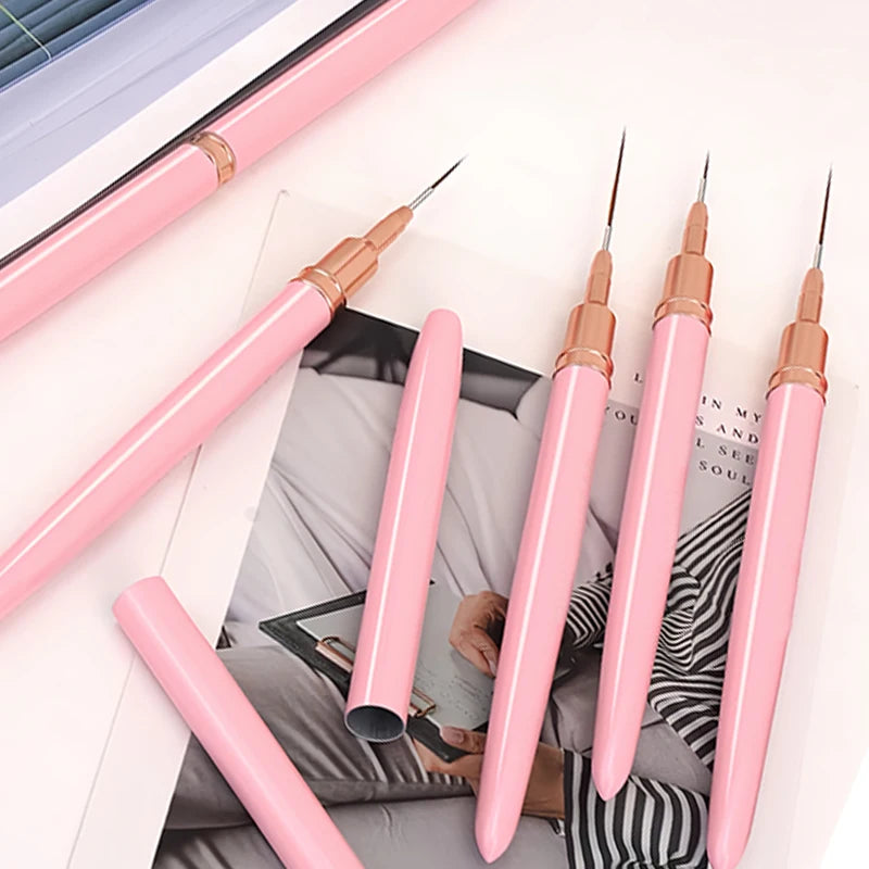 7/9/11/15/25mm Nail Liner Brush Set Drawing Lines Stripe Painting Flower Pen Nail Art Manicure DIY Manicure Design Accessories