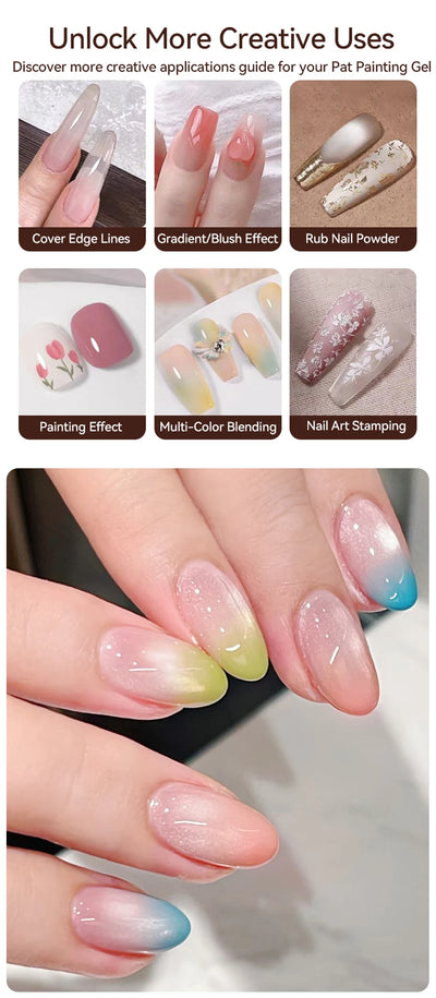 UR SUGAR 9 Colors 4 In 1 Pat Painting Gel Y2K Gradient Blush Color Semi Permanent Soak Off UV&LED Gel Nail Art Creation Salon DI