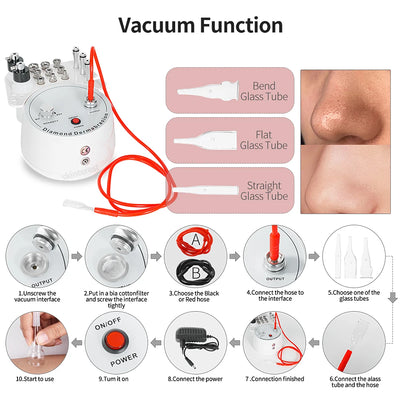 Diamond Microdermabrasion Machine Facial 3 in 1 Professional Exfoliation Blackhead Removal Acne Clearn Anti Aging Skincare Tool