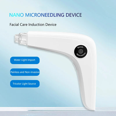 Nano Microneedling Pen Facial Skin Care Product Absorbs Device LED Light Photon Vibration Face Massager Mesogun Serum Applicator