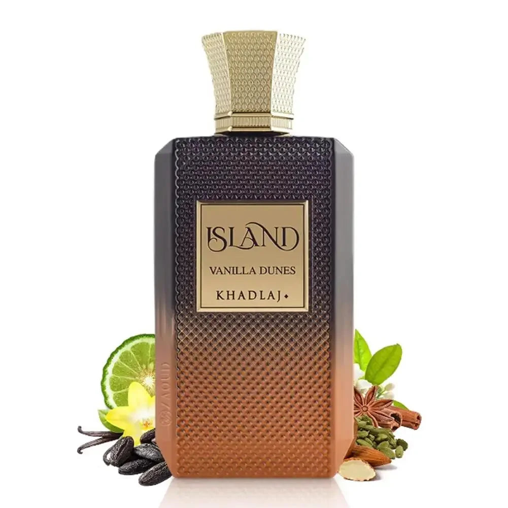 100ML Khadlaj Island Vanilla Eau De Parfum Spray Oriental Tune Long Lasting Men Perfume Dubai Arabia Parfums