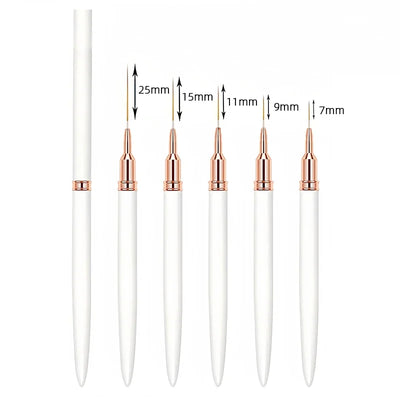 7/9/11/15/25mm Nail Liner Brush Set Drawing Lines Stripe Painting Flower Pen Nail Art Manicure DIY Manicure Design Accessories