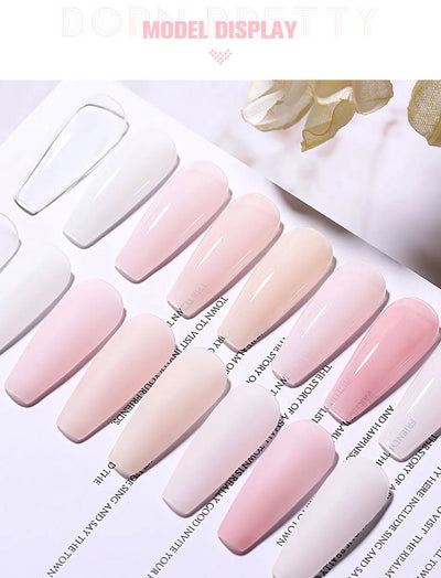 BORN PRETTY 15ML Milky Pink Rubber Base Gel Camouflage Color Coat Jelly White Nude Soak Off Nails Gels Varnish Self-leveling Gel