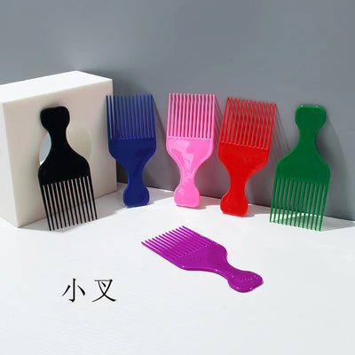 1 Piece Wide Teeth Brush Pick Comb Fork Hairbrush Insert Hair Pick Comb Plastic Gear Comb For Curly Afro Hair Styling Tools