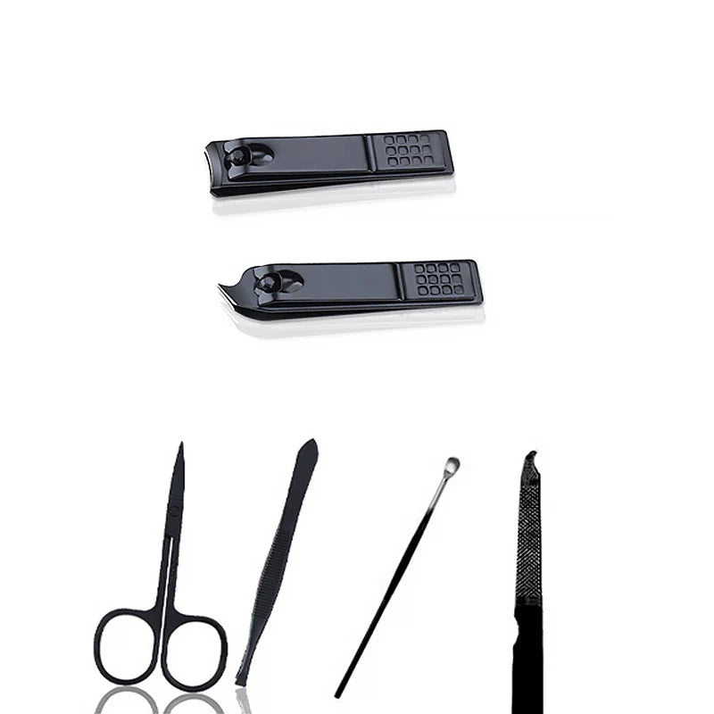 7pcs Manicure Cutters Nail Clipper Set Household Stainless Steel Ear Spoon Pedicure Scissors Tool For Beauty
