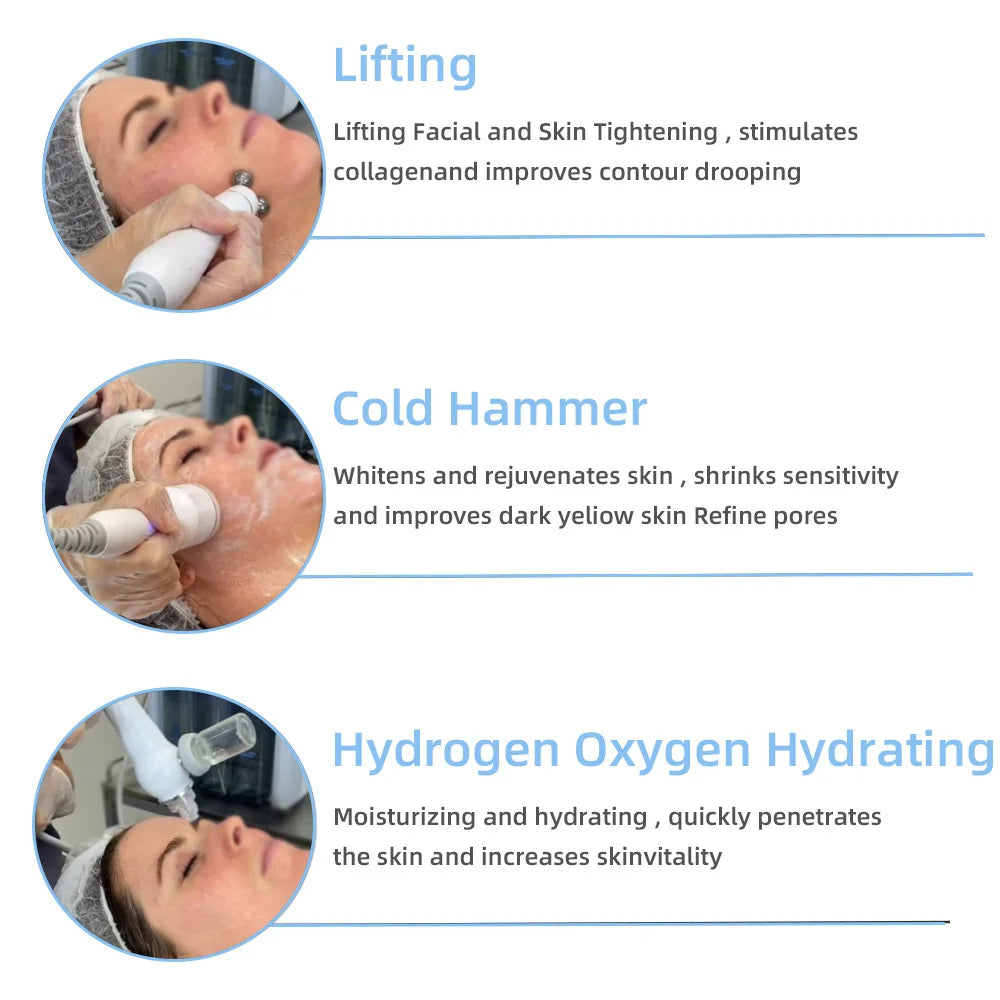 Hydro Water Jet Peel Hydrodermabrasion Machine 6 in 1 Facial Dermabrasion Hydra Skin Whitening Device Facial Skin Care Machine