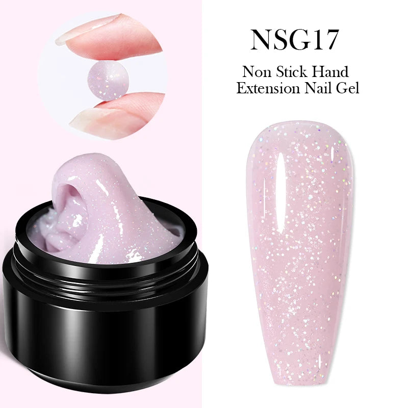 BORN PRETTY 15ml Nude White Non Stick Hand Solid Extension Nail Gel Polish Carving Flower Nail Art Building Constructed UV Gel