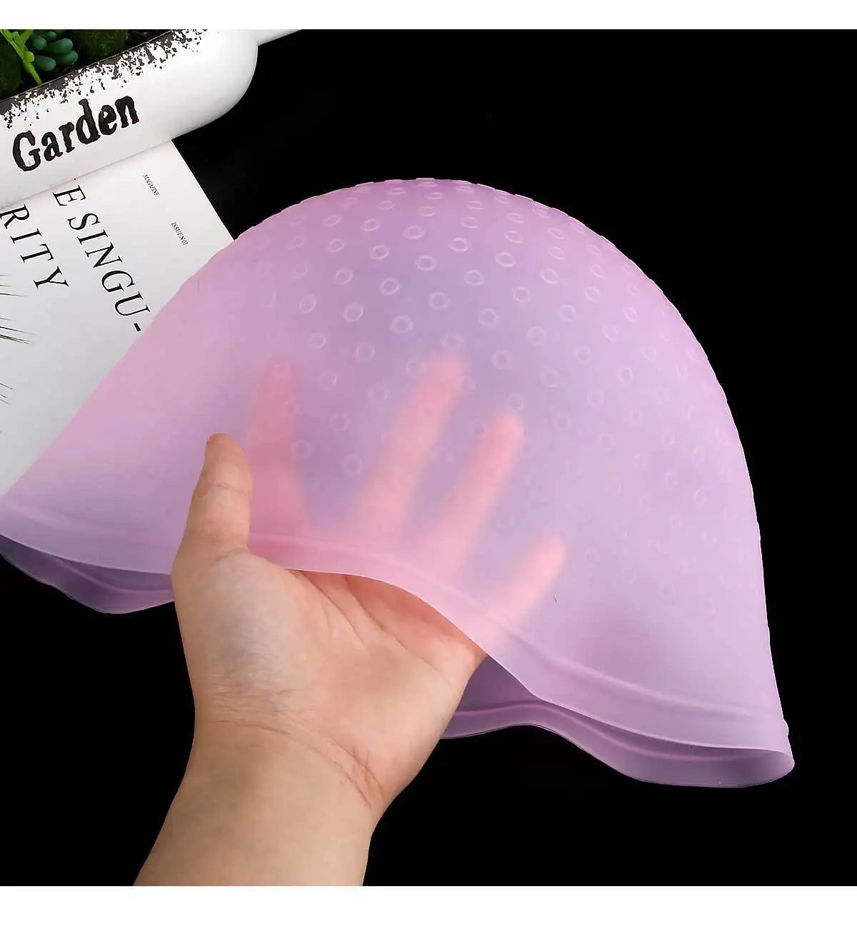 DIY Salon Dye Silicone Cap With Needle Hair Coloring Cap Hair Highlights Hat Reusable Soft Durable Hair Dye Tool Dye