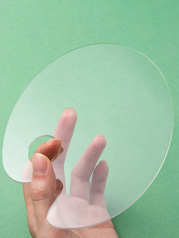 Liquid Foundation Palette Transparent Acrylic Palette Mixing Stick Makeup Painting Nail Polish Mixing Tool Palette Coloring Tool