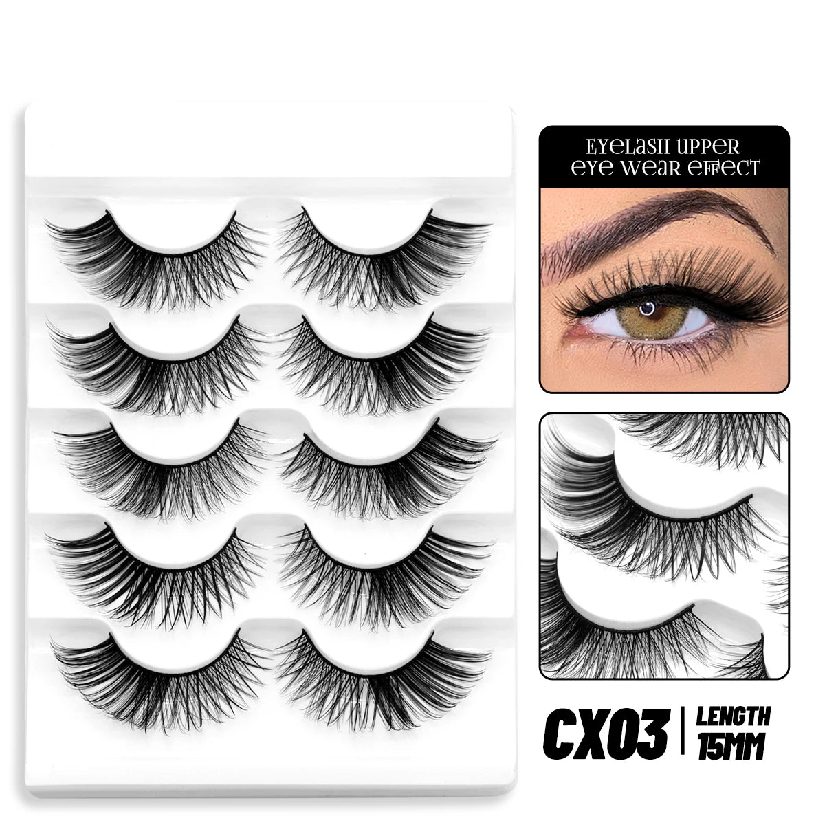 GROINNEYA Cat Eye Lashes Natural long Manga Lashes Faux Mink Eyelashes Winged End Eye Elongated Eyelashes Fake Lashes Soft