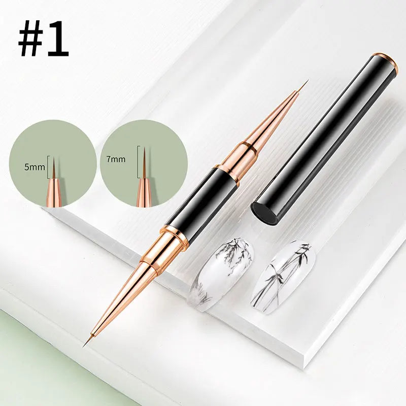 BORN PRETTY Nail Liner Brush DIY Drawing Painting Flower Line Stripes Pen Metal Handle UV Gel Nail Art Brushes Manicure Tool