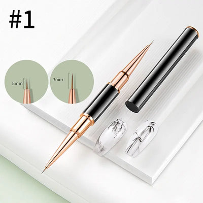 BORN PRETTY Nail Liner Brush DIY Drawing Painting Flower Line Stripes Pen Metal Handle UV Gel Nail Art Brushes Manicure Tool