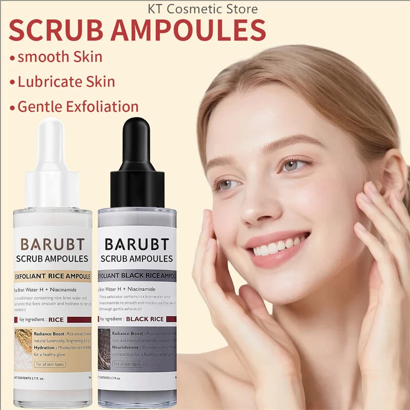 Black White Rice Peel Shot Glow Rice Ampoule Duo Exfoliate Dead Skin Closed Pimples Moisturize Brighten Smooth Pores Care Korea