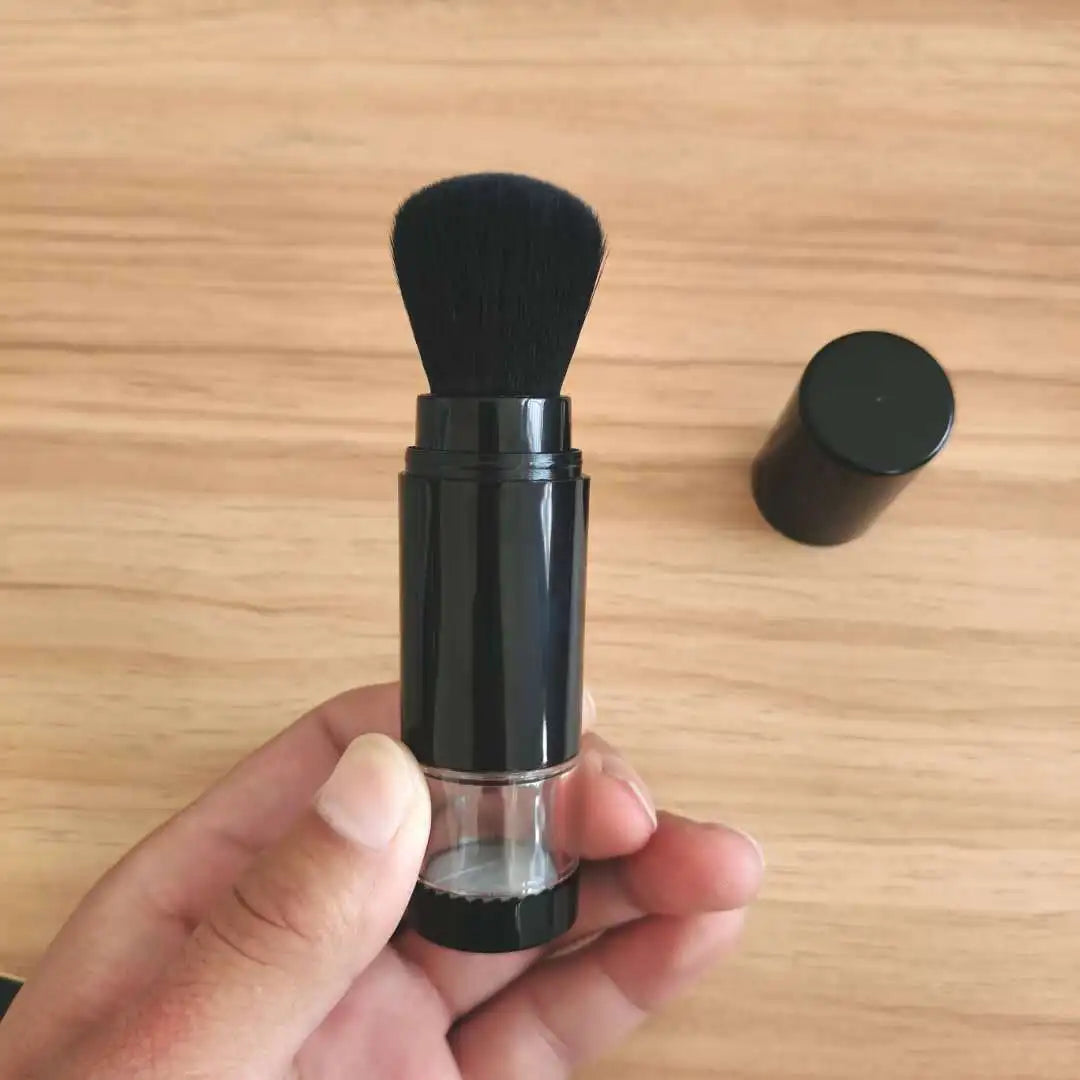 2 in 1 Foundation Brush Makeup Brush Empty Travel Blush with Refillable Loose Powder Bottle Jar Makeup Beauty Tools