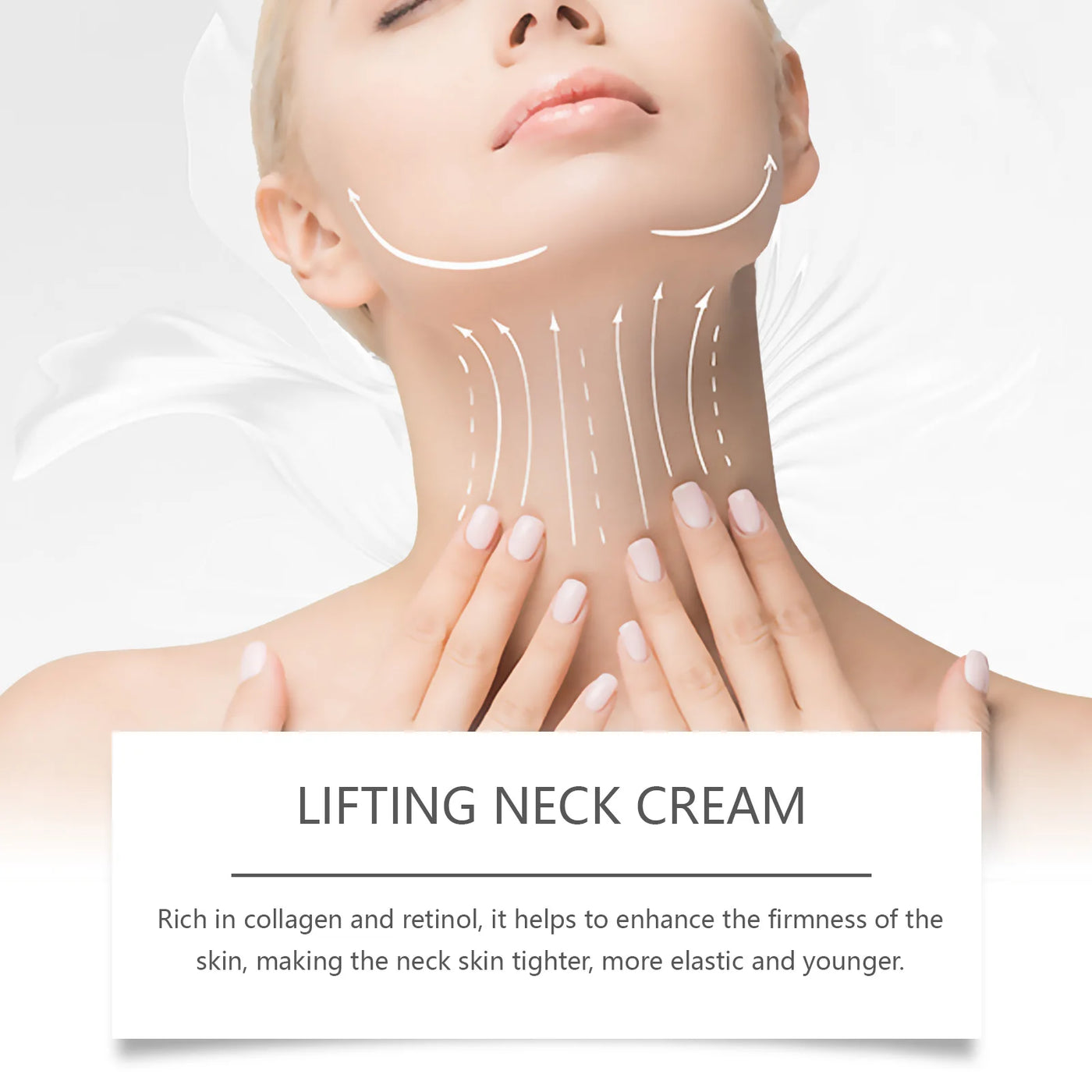 Collagen Neck Cream Anti Aging Reduces Wrinkles Lines Improve Double Chin Sagging Lifts Tightens Brighten Skin Beauty Neck Cream