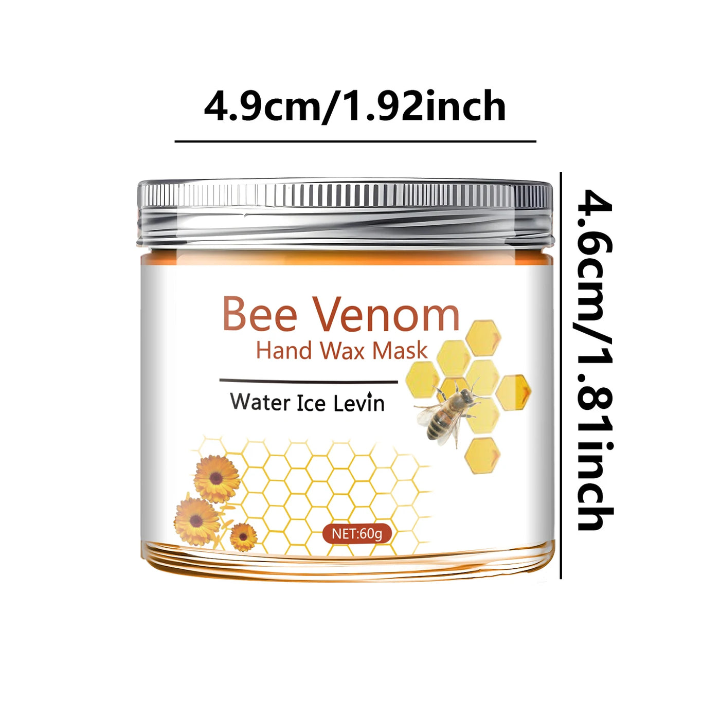 60g Bee Venom Chamomile Hand Mask, Natural Plant Ingredients, Physical Exfoliation, Heavy Hands and Feet, Delicate, Smooth, Moisturizing and Translucent, Suitable for Hands and Feet