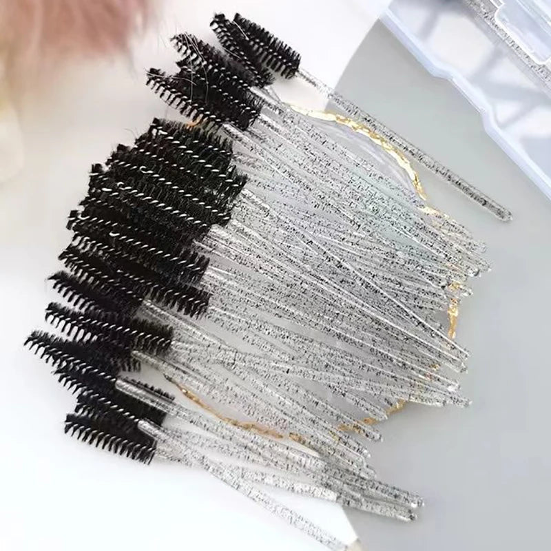 50Pcs Disposable Eyelash Wands Brush Comb Eye Lashes Extension Accessories Mascara Wand Makeup Professional Beauty Tool