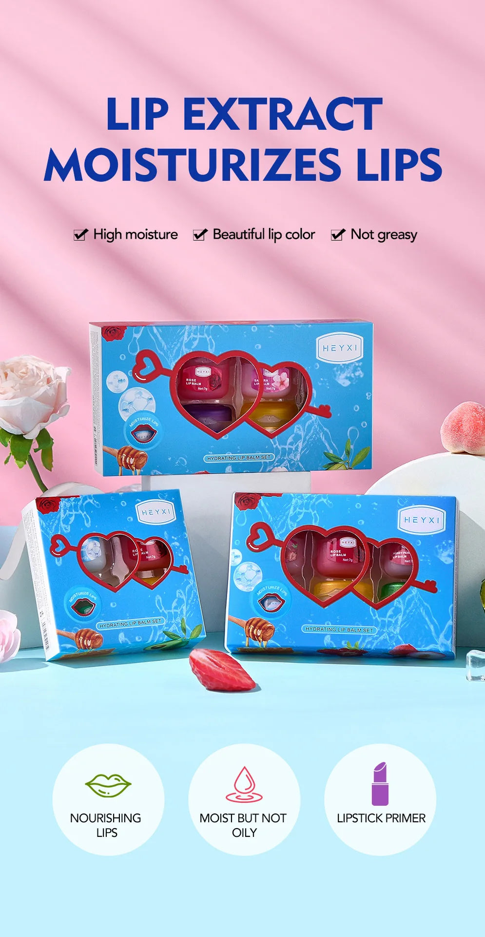 24pcs Fruit Flavored Lip Balm Set Natural Moisturizing Hydrating Non-sticky Winter Anti-Cracked Lip Balm Lips Skin Care