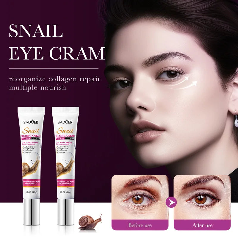 Snail Collagen Eye Cream Anti Dark Circles Remove Eye Bags Moisturizing Firming Nourishing Beauty Eyes Skin Care Products Makeup
