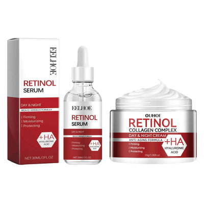 Retinol Wrinkle Remover Face Set Instant Firming Lifting Anti-Aging Serum Fade Fine Lines Whitening Korean Skin Care Products