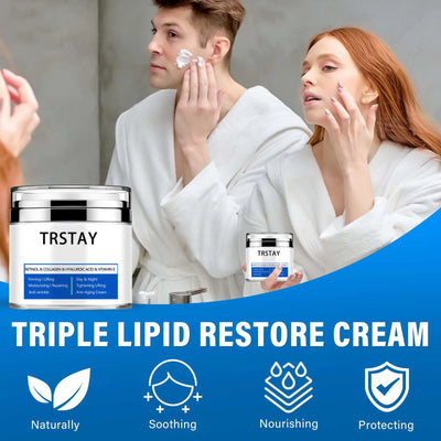 Triple Lipid Peptide Cream, Anti-Aging Triple Lipid Restore Cream with Ceramide Face Moisturizer and Skin Barrier Repair