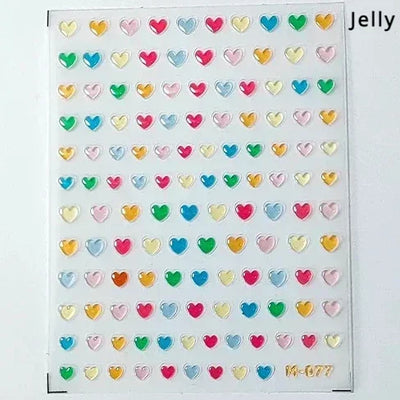 Cat's Eye 5D Gradient European Love Heart Gem Wing Crystal Geometric Colorful Self Adhesive Nail Art Stickers Manicure Decals