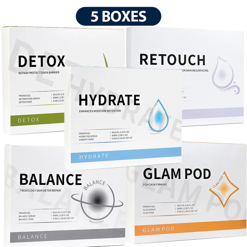 foreverlily 5 pcs CO2 Pods Kit co2 Capsule For Aqua Facial Machine CO2 Gels Bubble Pen Cleaning Facial Beauty Machine Skin Care