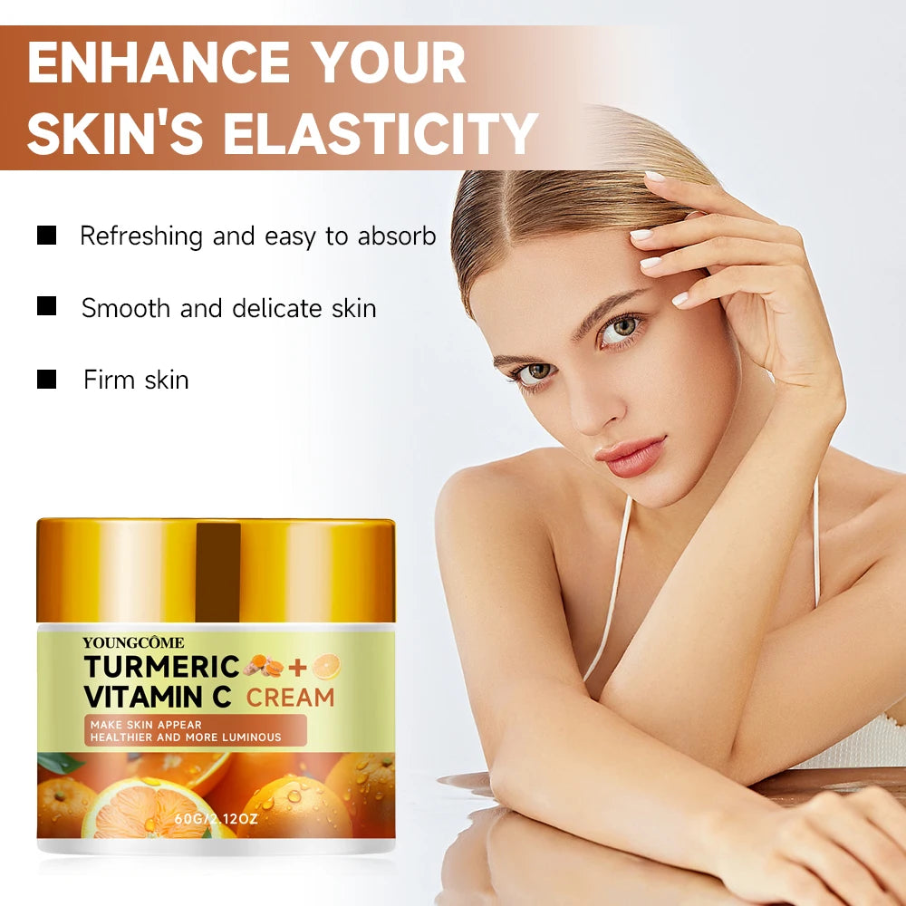 Turmeric and vitamin C firming face cream Anti-oxidant Nourishing Moisturizing Repair Skin Brighten Fade Dark Spot Essence Face