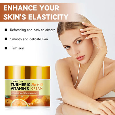 Turmeric and vitamin C firming face cream Anti-oxidant Nourishing Moisturizing Repair Skin Brighten Fade Dark Spot Essence Face