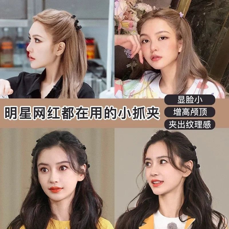 머리핀 1PC Red Black Matte Rabbit Head Flower Heart Cartoons Small Hair Claw Mini Hair Clips Hair Pins for Girls Styling Braiding