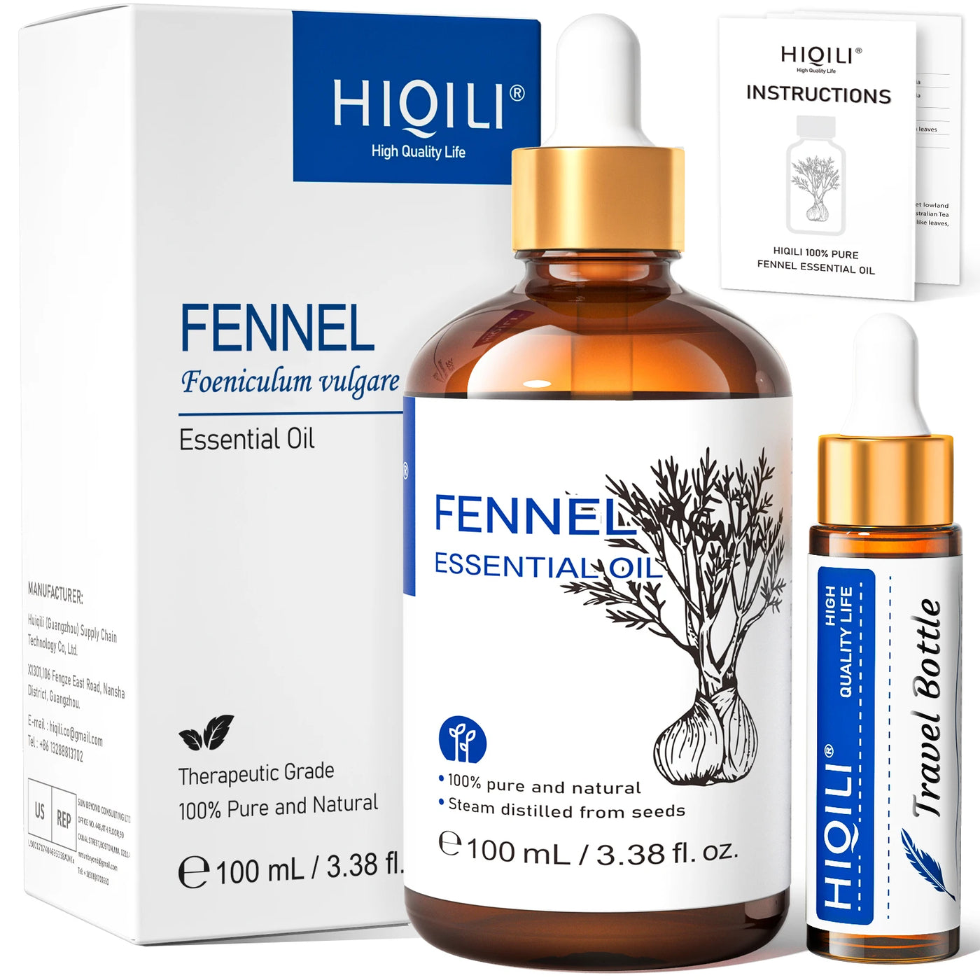 HIQILI 100ML Pure Sandalwood Essential Oil Lavender Jasmine Eucalyptus Peppermint Ylang Ylang Frankincense (Choose Scent)