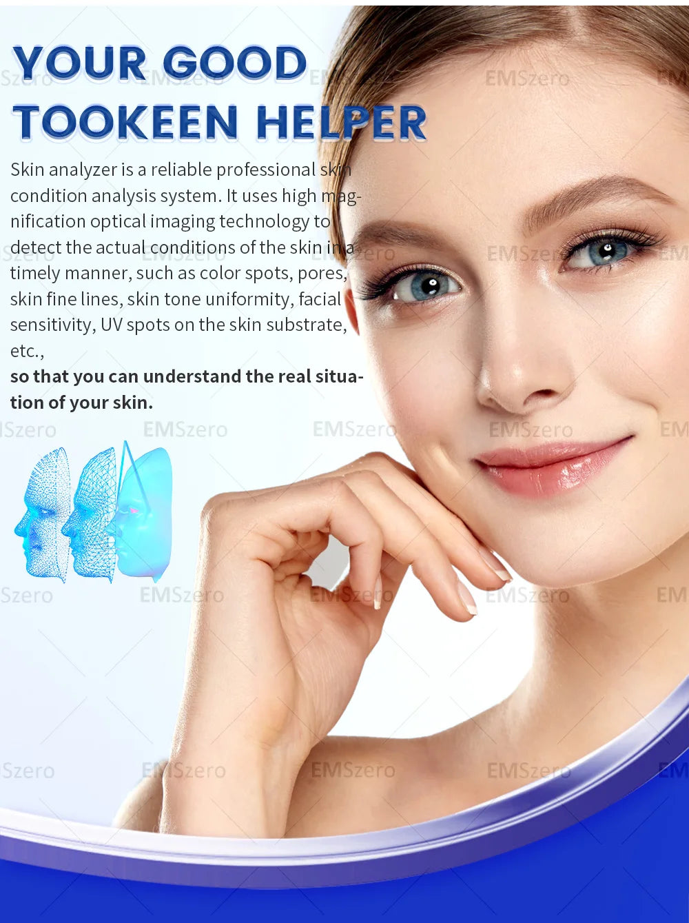 3D Skin Mirror Skin Analysis Intelligent Mirror Wood Lamp Facial Scanner UV Skin Analyzer Machine Magic Mirror Skin Analyzer