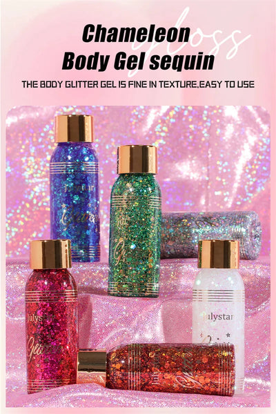 With Smear Spoon Multifunctional Eye Glitter Nail Hair Body Face Glitter Gel Art Flash Loose Sequins Cream Festival Glitter Deco