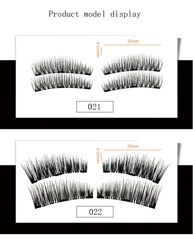 Three Magnet False Eyelashes Handmade Naturally Realistic Quick Paste Reuse 3D Magnetic False Eyelashes