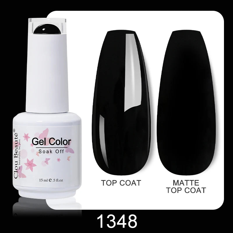 Clou Beaute Nail Gel Polish Kit 15ml Soak Off UVLED Nails Varnish Semi Permanent Nail Art Gels Lacquer Top Base Coat Gel Lacquer