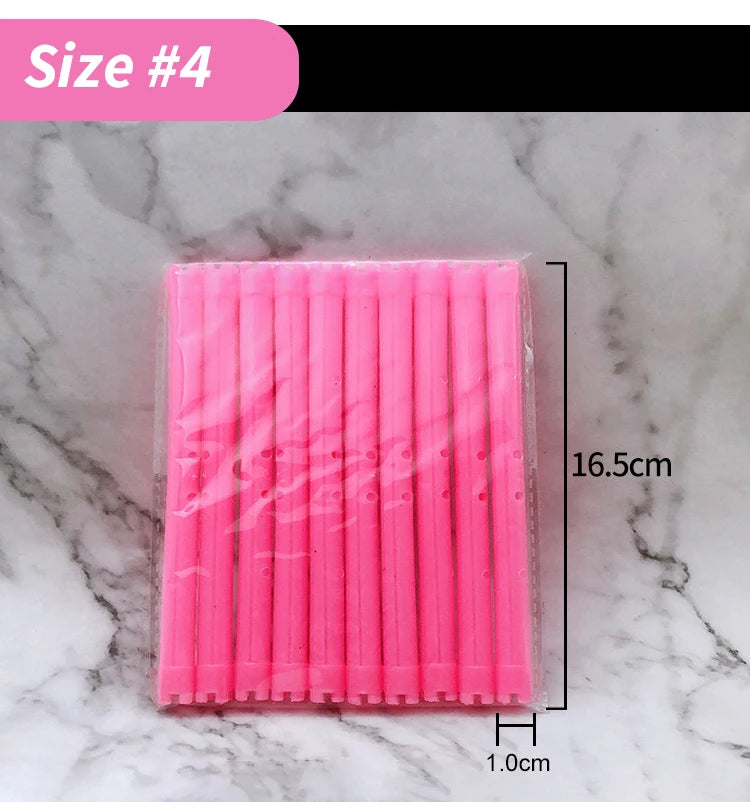 30pcs/set 16.5cm Length Hollow Cold Perm Rods with Rubberbands Extra Long Curler Bars Heatless Rollers Hairdresser Tools 1903