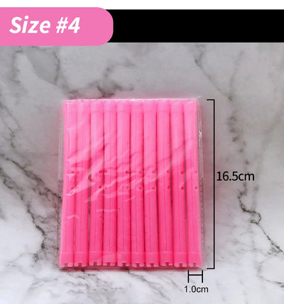 30pcs/set 16.5cm Length Hollow Cold Perm Rods with Rubberbands Extra Long Curler Bars Heatless Rollers Hairdresser Tools 1903