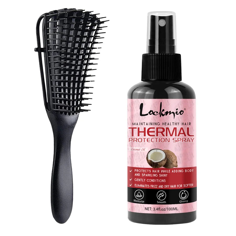 Lockmio 100ml Heat Thermal Protection Spray Moisturize Smooth Protect Hair Repair Damage Frizz Conditioner For Salon Hairstyle