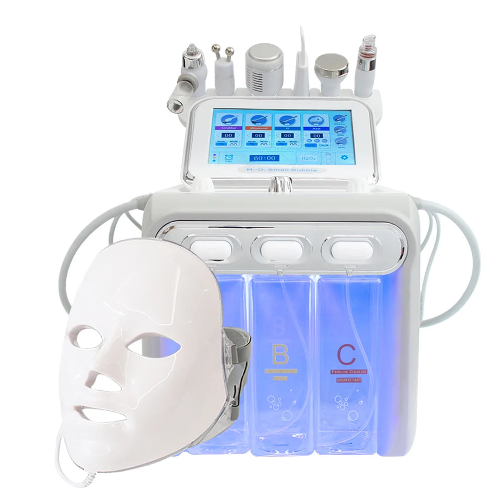 6 in1 Hydro Water Oxygen Jet Peel Machine Oxy Spray Facial Machine Cleaning RF Lifting Dermabrasion Skin Care Beauty Device Spa