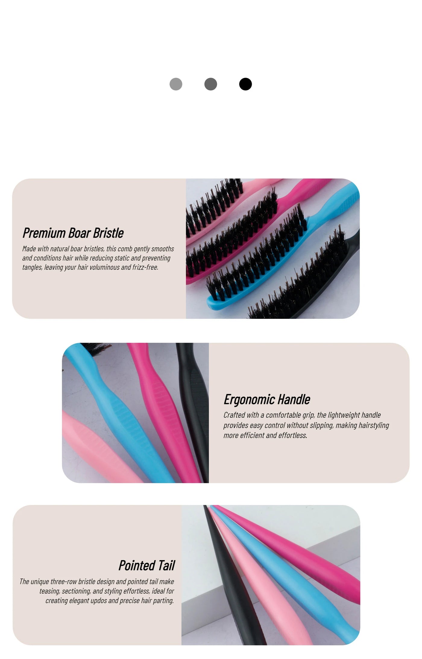 1Pcs Professional Teasing Backcomb Hair Brush - Volumizing & Lift Styling Tool for Big Hair, Updos & Wedding Styles