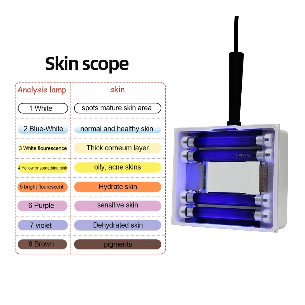AOKO Wood UV Lamp Skin Appraisal Analyzer Facial Skin Vitiligo Testing Examination Magnifying Machine Greyness Skin Tinea