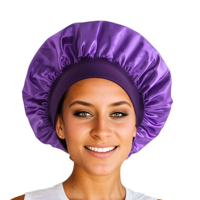 1pcs Soft Silk Satin Lined Bonnet Large Satin Hair Bonnet Household Sleep Shower Cap Hair Wrap Cover for Long Hair Salon Tool