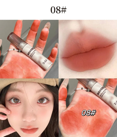 Gothic Matte Black Lipstick Waterproof Mousse Lip Mud Nude Brown Lipstick Moisturize Silky Gloss Makeup Non-stick Lips Tint