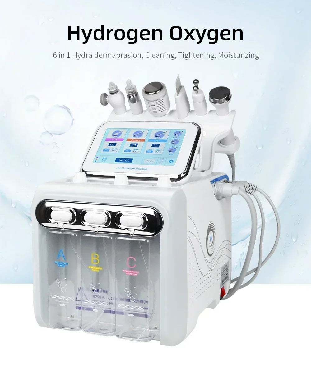 Hydro Water Jet Peel Hydrodermabrasion Machine 6 in 1 Facial Dermabrasion Hydra Skin Whitening Device Facial Skin Care Machine