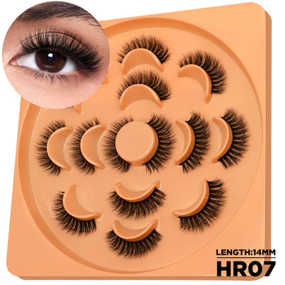 GROINNEYA 3D Fluffy False Eyelashes Look Soft Cat Eye Eyelashes Cosmetics Thick Curled Mink Eyelashes lashes Extension  Makeup