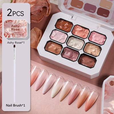 UR SUGAR 9 Colors 4 In 1 Pat Painting Gel Y2K Gradient Blush Color Semi Permanent Soak Off UV&LED Gel Nail Art Creation Salon DI