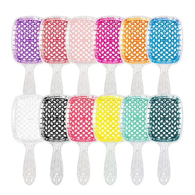 Flash Tangled Hair Comb Detangling Hair Brush Massage Combs Hollow Out Wet Curly Hair Brush Barber Comb Salon Hair Styling Tools