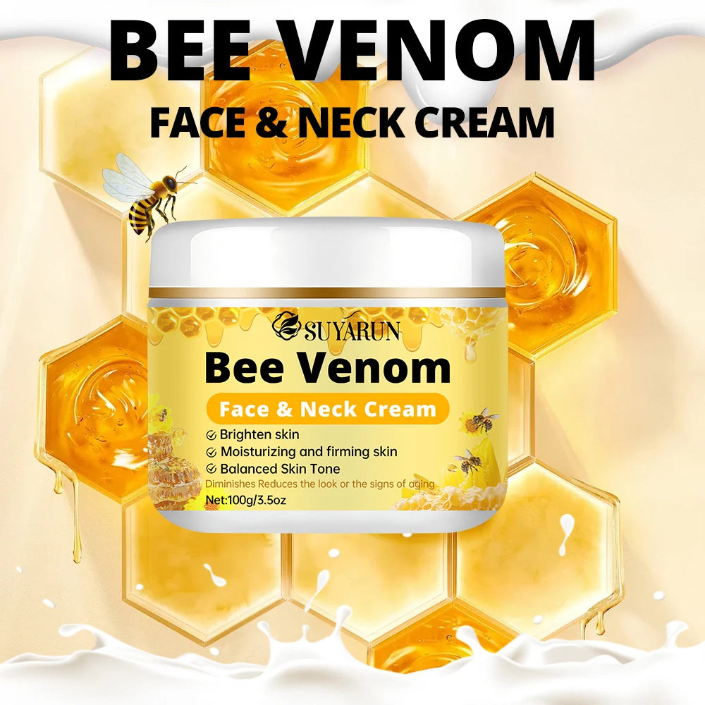 SUYARUN Premium Bee Venom Anti-Aging Face & Neck Cream - Firming Wrinkle Reduction, Deep Hydration Organic Formula.
